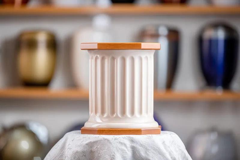 Urna a colonna in ceramica e legno – Onoranze Funebri Menegardo G.&nbsp;&&nbsp;G.